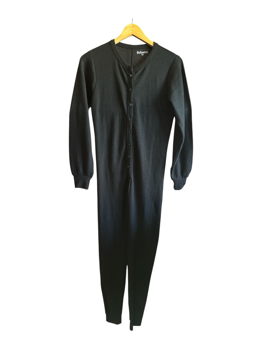 Women’s XS Thermal One-Piece Pajamas Non Footed Waffle Knit Loungewear Relax